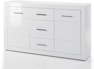 Sideboard Carrara in Hochglanz weiß 164 x 97 cm