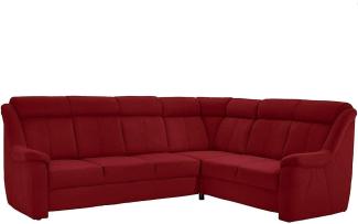 Cavadore Ecksofa Beata im modernen Design / Polstercouch in L-Form / 261 x 98 x 211 / Mikrofaser Rot