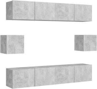 vidaXL 6-tlg. TV-Schrank-Set Betongrau Spanplatte [3079103]