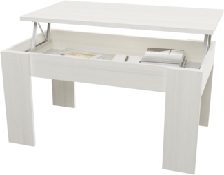 amuéblate online - Couchtisch, höhenverstellbar, für Wohnzimmer oder Esszimmer, Finish in Polargrau, Maße: 90 cm (Breite) x 50 cm (Tiefe) x 46-57 cm (Höhe)