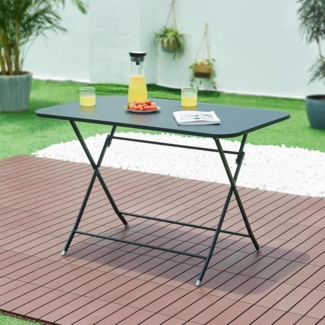 Klapptisch Sande Stahl 110x70x71 cm Schwarz [en. casa]