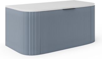 Vente-unique - Waschbeckenunterschrank hängend - Streifenoptik - Blau matt - 100 cm - LOMERI