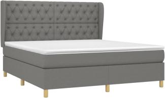 Boxspringbett mit Matratze Stoff Dunkelgrau 160x200 cm, Härtegrad: H2 [3128774]