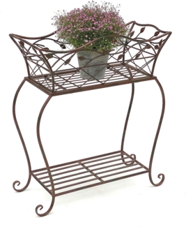 DanDiBo Blumenständer mit Korb Blumenkasten Braun 66 cm 93980 S Pflanzenkasten Modern Pflanzenständer Pflanzenregal