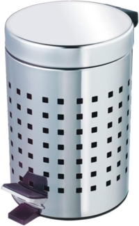 Wenko 15858100 Kosmetik-Treteimer Lochdesign Edelstahl, Fassungsvermögen 3 L, Edelstahl rostfrei, 17 x 25 x 17 cm, Glänzend