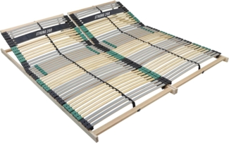 Sleepneo Extra Stabiler Premium Lattenrost 200x200, bis 200Kg belastbar, Kopfteil verstellbar, 42 Latten, 7 Zonen Lattenrost aus Buche und verstärkter Birke, Made in Germany