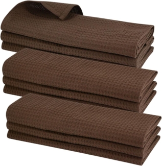 Engelland Geschirrtuch Poliertuch, (Vorteils-Set, 9-tlg, Waffel-Pique), 100 % Baumwolle, integrierte Aufhängeschlaufe, 70 x 50 cm