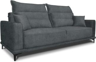 VitaliSpa Schlafsofa Gästesofa Boxspringsofa Caprioli Anthrazit Schlaffunktion 236x100 cm modern Wohnzimmer Sofa Wohnzimmercouch Loungesofa Schlafcouch Klappsofa Taschenfederkern 2-Sitzer