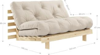 KARUP DESIGN ROOTS Futonsofa Gestell Unbehandelt Matratze Beige