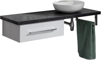 Fackelmann HYPE 3.0 Badmöbel Set 5-teilig, 110cm breit, Schwarz/Anthrazit, Weiß, Keramik