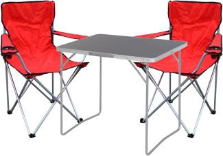 3-tlg Campingmöbel Set Campingtisch Anglerstuhl L80xB60xH68cm klappbar