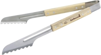 Barbecook BBQ Zange, Grillzange geeignet für Zubereitungen zum Drehen, Luxuszange aus Edelstahl, 40 cm, Grau-beige