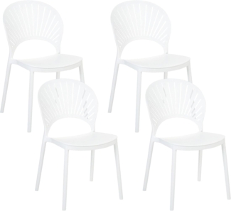'OSTIA' Esszimmerstuhl 4er Set, Kunststoff, weiß