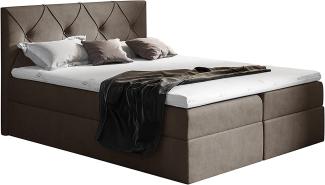 99rooms Arian Boxspringbett Velours 200 x 200 cm Braun