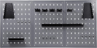 ONDIS24 Lochwand Jochen, 3 Stk, mit 22 Haken, BxTxH: 119,5x2,5x59,5 cm