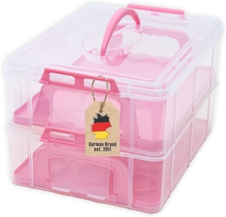 Intirilife Kuchentransportbox, Kunststoff, (1-tlg, 1x Transportbox), Transportbox für Kuchen Cupcakes Transportbehälter für Muffins