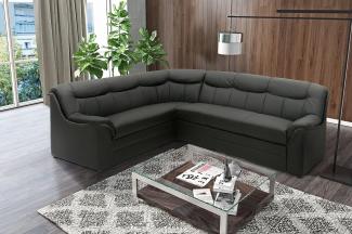 DOMO Collection Ecksofa Berlin, zeitlose Couch mit hochwertiger Ferderkern-Polsterung und Schlaffunktion, 205 x 244 x 89 cm, L-Form in schwarz