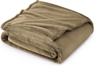 BEDSURE Kuscheldecke Flauschig Fleecedecke - Wohndecke Warm Winter Weich, Sofadecke Kleine, Decke Couch Blanket, Kinder, Wohn- & Kuscheldecken 130x150 cm, Sofa überwurfdecke Beige