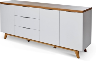 Jahnke Sideboard, Engineered Wood, Kerneiche/Weiss, One Size