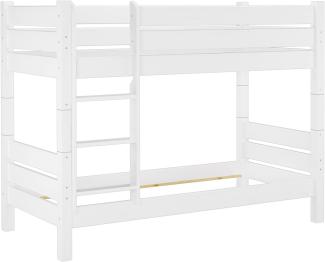 Erst-Holz Etagenbett massiv weiß 90x200