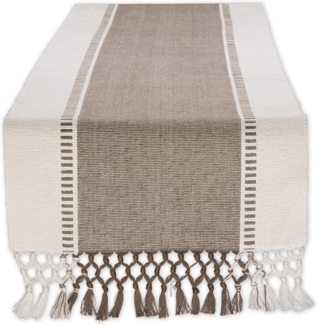 DII Dobby Stripe gewebter Tischläufer, 33x183 cm, Braun
