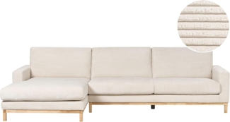 Rechtsseitiges Ecksofa SIGGARD Helles Beige Cord Rechtsseitig