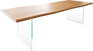 Esstisch Edge 260x100 Akazie Natur Glas Live-Edge