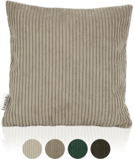 Lycce Dekokissen Kissenbezug aus trendigem Cordstoff (40x40 cm), taupe