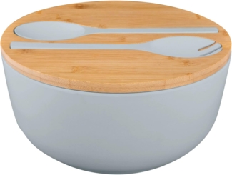 BRUNNER Schüssel Camping Salatschüssel Greenkick Brett, Melamin, Bambus-Holz, Salat Besteck Melamin Bambus Ø25cm