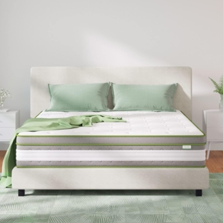 Novilla Matratze 120x190 Tonnentaschenfederkernmatratze Höhe 27cm Härtegrad H3 Öko Tex Zertifiziert Rollmatratze mit Gel Memory Schaum Mittelfest Punktelastizität