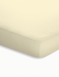 schlafgut Jersey-Elasthan Topper Spannbetttuch, Baumwoll-Mischgewebe, Ecru, 220x100 cm
