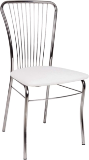 Dmora - Moderner Stuhl aus Kunstleder, für Esszimmer, Küche oder Wohnzimmer, cm 54x45h93, weiße Farbe