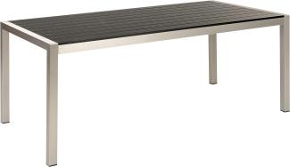 Gartentisch Kunststoff Schwarz-Silber VERNIO