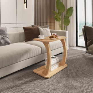 Beistelltisch Stattela C-förmig 59x35x56 cm Holzoptik [en. casa]