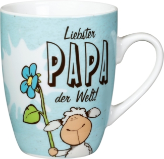 Nici 40009 Fancy Mugs Tasse Liebster Papa der Welt!, Porzellan, Blau, 10. 5 x 12 x 8. 5 cm