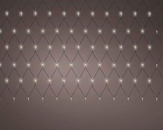 Kaemingk LED-Lichterkette LED Lichternetz Outdoor B. 200cm H. 200cm 180L schwarz/warmes weiss