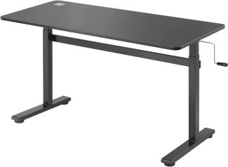 Ergo Office ER-401B Sitz-Steh-Schreibtisch 140x60cm Manuell Höhenverstellbarer Bürotisch max. 117cm Ergonomischer Tisch Belastbar bis 40kg (Schwarze Farbe)