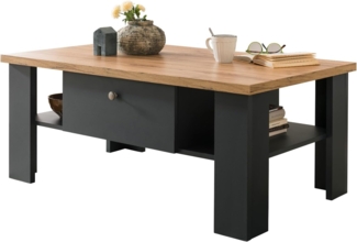 Couchtisch Ribera in grau und Eiche Wotan Landhaus 110 cm