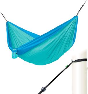 La Siesta Reise-Hängematte COLIBRI 3. 0 caribic blau Doppel-Reisehängematte inkl. Befestigungsmateria