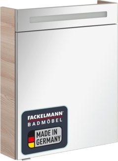 Fackelmann B.CLEVER LED Spiegelschrank 60 cm, Braun hell