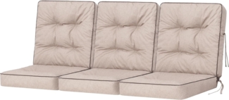 Bjird Bankauflage Venus 50 cm, 60 cm, 100 cm, 120 cm, 150 cm, 180 cm, (3 St), für Gartenbank und Hollywoodschaukel