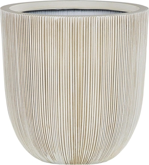 Blumentopf beige weiß rund 37 x 37 x 38 cm CHIOS