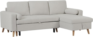 Vente-unique - Ecksofa mit Schlaffunktion & Bettkasten + Sessel - Stoff - Beige - KORI