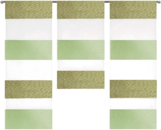 EXPERIENCE Scheibengardine 3er Set Miniflächen Scheibengardine Küchengardine Tunnelzug 2280 (3 St), Stangendurchzug, halbtransparent, Effektvoile, 3er Set Flächenvorhänge