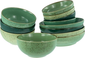 CreaTable 24224 Nature Collection Green Life, Bowl Set 12-teilig