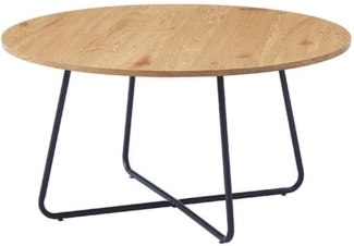 HOME DELUXE Couchtisch Rund NOVARA - 88 x 47 cm Oiled Oak