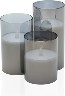 Pauleen LED Dekolicht LED-Kerze Classy Smokey Candle, 3er Set, Warmweiß, Wachskerze