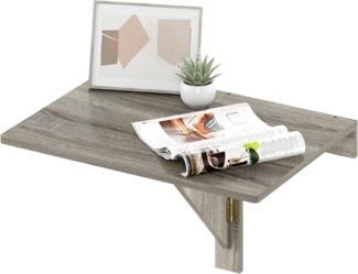 Furinno Hermite Klapptisch zur Wandmontage, französische Eiche