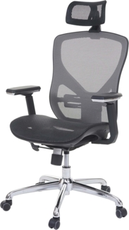 Bürostuhl HWC-A61, Schreibtischstuhl, Sliding-Funktion Stoff/Textil ISO9001 ~ schwarz/grau