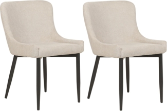 Esszimmerstuhl 2er Set EVERLY Helles Beige